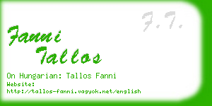 fanni tallos business card